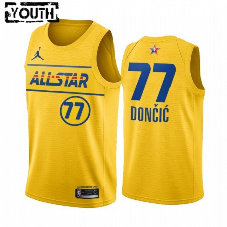 Kinder NBA Dallas Mavericks Trikot Luka Doncic 77 2021 All-Star Jordan Brand Gold Swingman